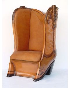 Cowboystiefel Sessel Echtleder übergroß XXL