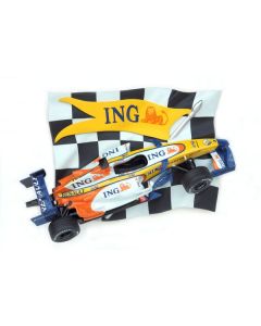 Rennflagge mit Formel 1 Wagen Blau verkleinert