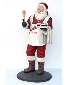 Weihnachtsmann mit Torte lebensgroß