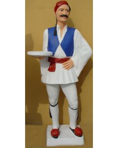 Grieche mit Tablett lebensgroß