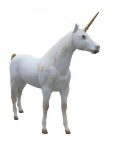 Pferd Einhorn mit Naturhaar lebensgroß