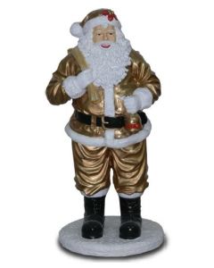 Weihnachtsmann mit Sack gold lebensgroß