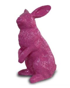 Stehender Hase pink lebensgroß