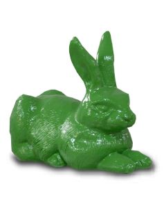 Liegender Hase grün lebensgroß
