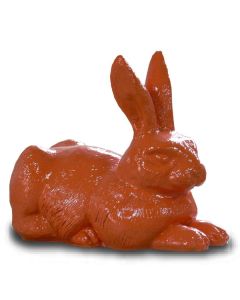 Liegender Hase orange lebensgroß