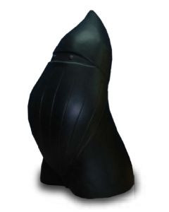 Kleiner moderner Weihnachtszwerg schwarz lebensgroß