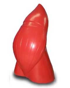 Kleiner moderner Weihnachtszwerg rot verkleinert