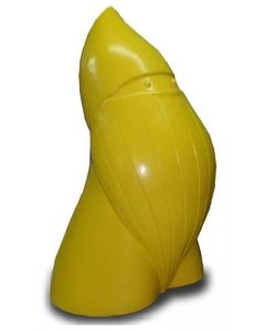 Großer moderner Weihnachtszwerg gelb lebensgroß