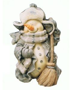 Schneemann mit Besen klein verkleinert