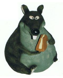 Fette Maus mit Keksstück lebensgroß