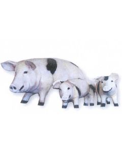 Schwein mit Jungen 3-teilig Höhe: 25 - 50 cm lebensgroß