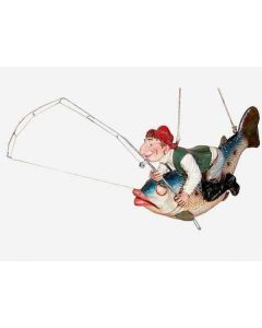 Angler auf  Fisch verkleinert