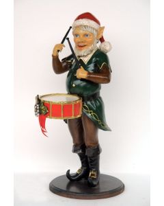 Weihnachtself mit Trommel lebensgroß