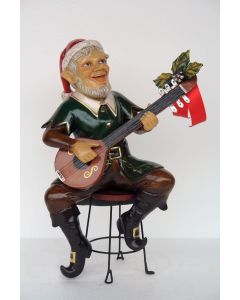 Weihnachtself mit Gitarre lebensgroß