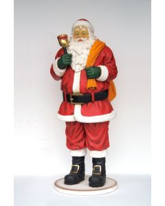 Santa Claus mit Glöckchen und Sack groß lebensgroß