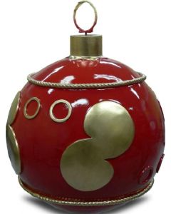 Weihnachtskugel strukturiert Rot vergrößert