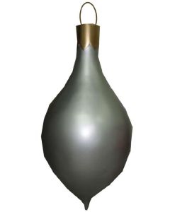 Längliche Weihnachtskugel Silber vergrößert