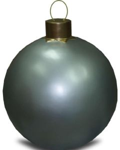Weihnachtskugel ohne Struktur Klein Silber vergrößert