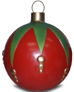 Weihnachtskugel strukturiert Klein Rot-Grün vergrößert
