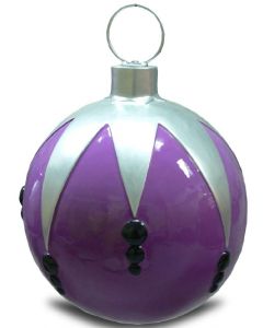 Weihnachtskugel strukturiert Klein Lila-Silber vergrößert