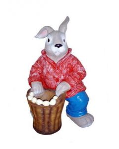 Osterhase sitzend mit Korb vergrößert