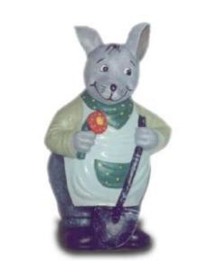 Hase als Gärtner lebensgroß