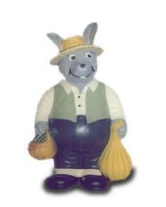 Hase als Einkäufer lebensgroß