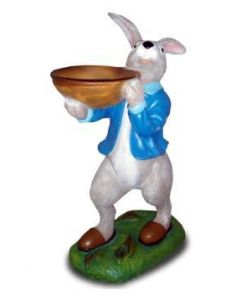 Osterhase mit Korb lebensgroß