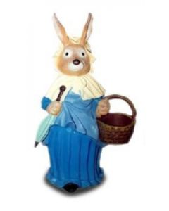 Osterfrau mit blauem Kleid vergrößert