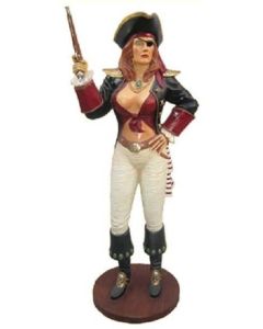 Piratenlady mit Pistole lebensgroß