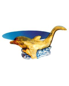 Glastisch mit Delfin lebensgroß