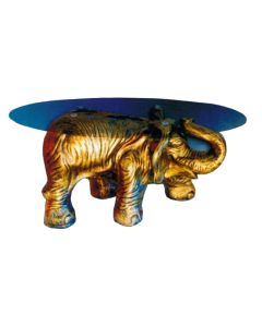 Glastisch mit Elefant (gold) verkleinert