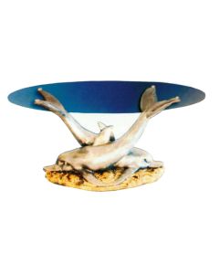 Glastisch mit Delfinen verkleinert