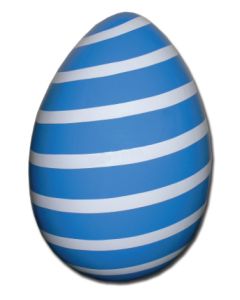 Osterei blau weiß gestreift vergrößert