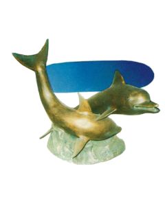 Glastisch mit goldenen Delfinen verkleinert