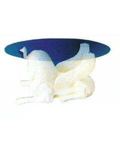 Glastisch mit Sphinx verkleinert