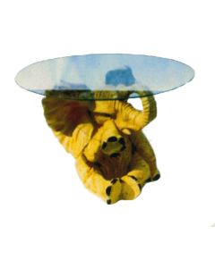 Glastisch mit Elefant verkleinert