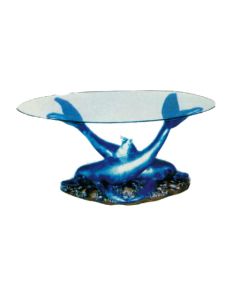 Glastisch mit Delfinen verkleinert