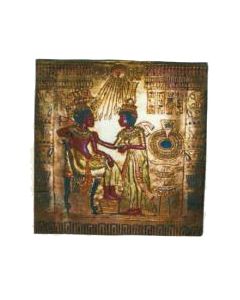 goldenes ägyptisches Wandgemälde Hieroglyphen lebensgroß