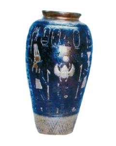 ägyptische Vase blau lebensgroß