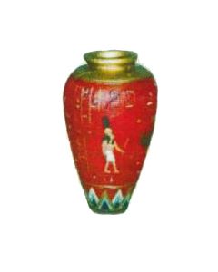 ägyptische Vase rot lebensgroß