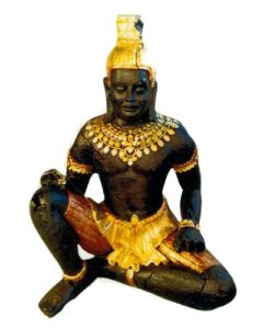 Mayafigur groß mit Goldbemalung lebensgroß