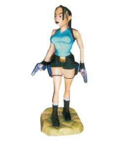 kleine Lara Croft mit 2 Pistolen verkleinert
