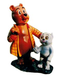 großer Bär mit Kind Comic lebensgroß