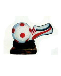 Fußballschuh mit Fußball als Pokal verkleinert