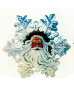 Schneeflocke mit Weihnachtsmanngesicht vergrößert