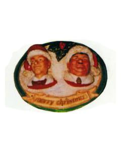 Dick und Doof verkleidet als Weihnachtsmänner verkleinert