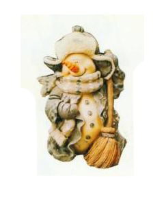 eingepackter Schneemann mit Besen verkleinert