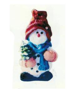 bunt angezogener Schneemann klein verkleinert