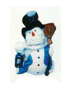 Schneemann mit Laterne und Besen verkleinert